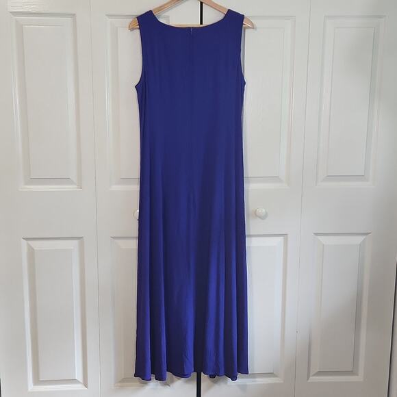Vintage Studio I Women's Blue/Purple Textured Maxi Dress Size 12 Sleeveless Zip - Picture 2 of 7